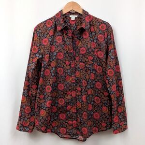 Sundance Blouse Retro Floral Print Long Sleeve Fields of Flowers Prairiecore  M